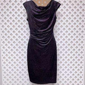 JH Evenings Sparkle Cowl Neck Cocktail Dress